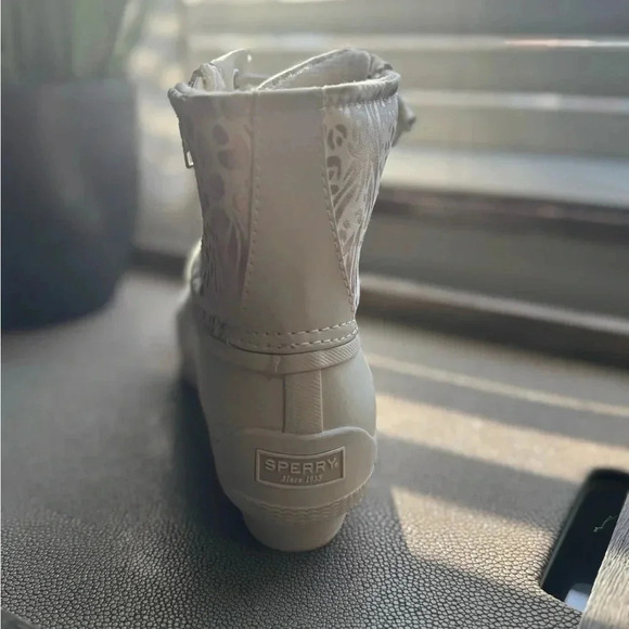 Sperry Saltwater Duck Boots Metallic Shimmer Waterproof Rain Snow - Picture 7 of 7